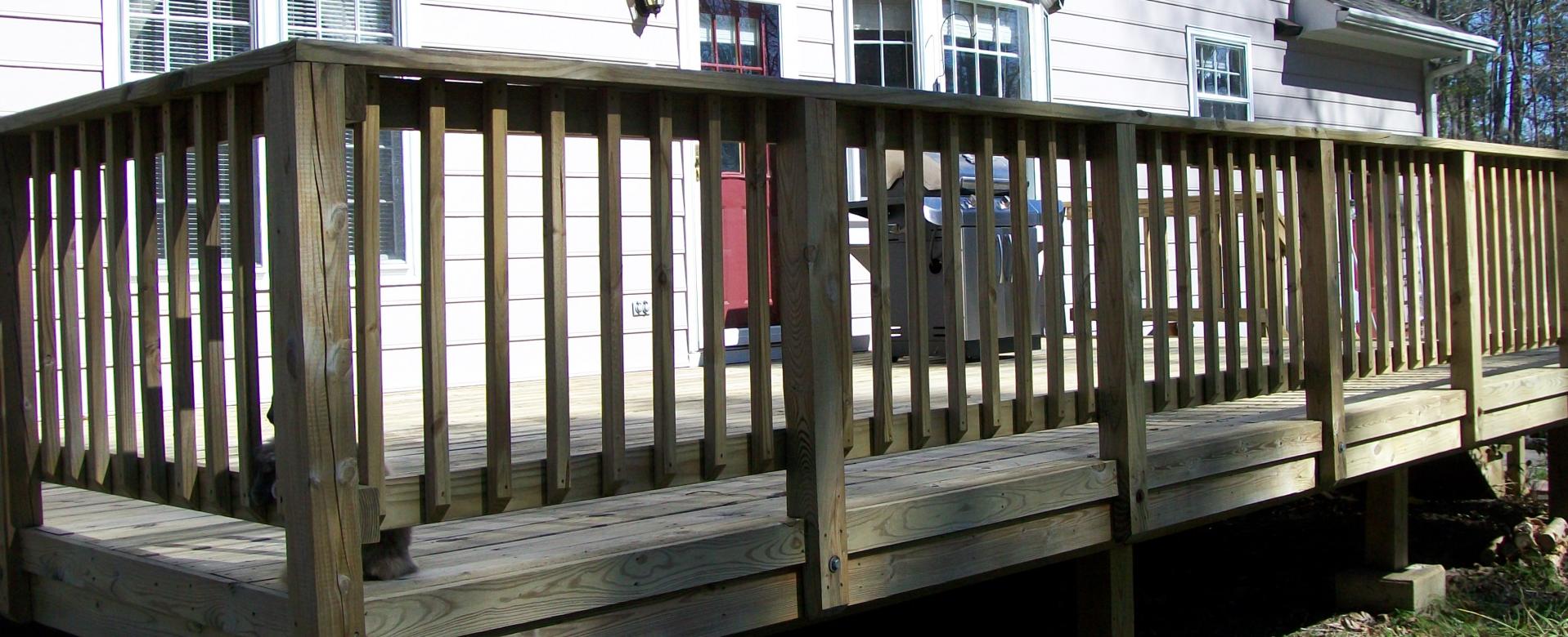 Wood deck powerwashing project